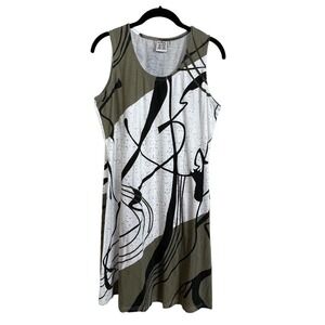 Parsley & Sage Sleeveless Knit Dress Sz M Art to Wear Size M Gray White Black
